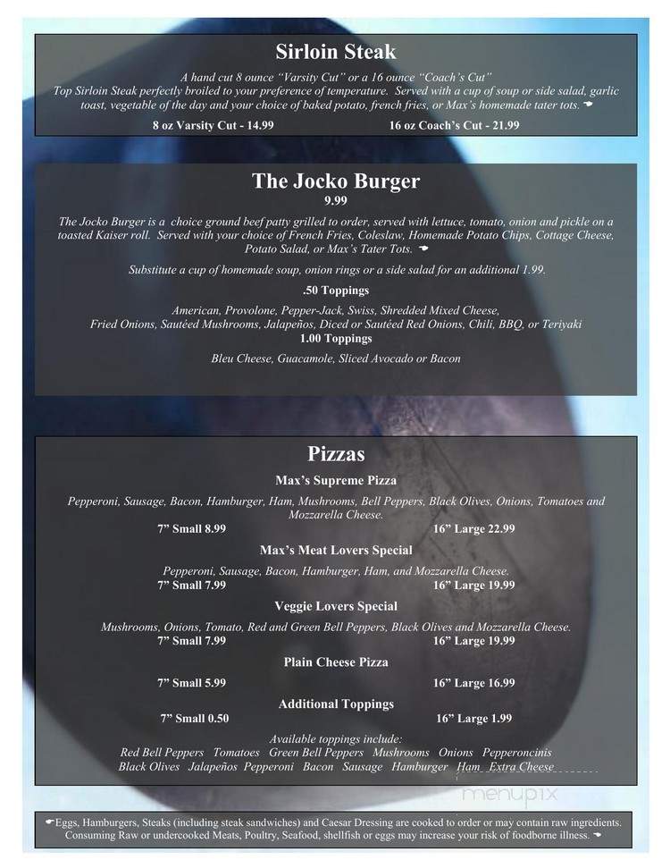 Max's Restaurant and Sports Lounge - Glendale, AZ menu_pic
