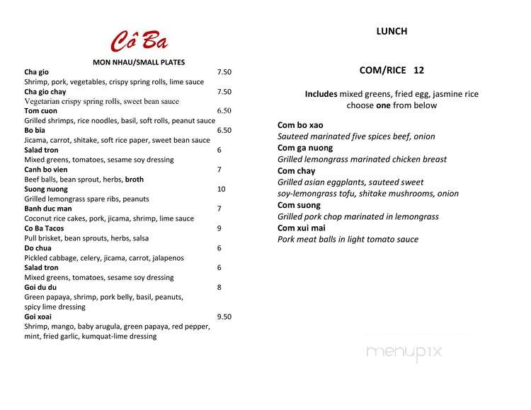 Co Ba 53 - New York, NY menu_pic