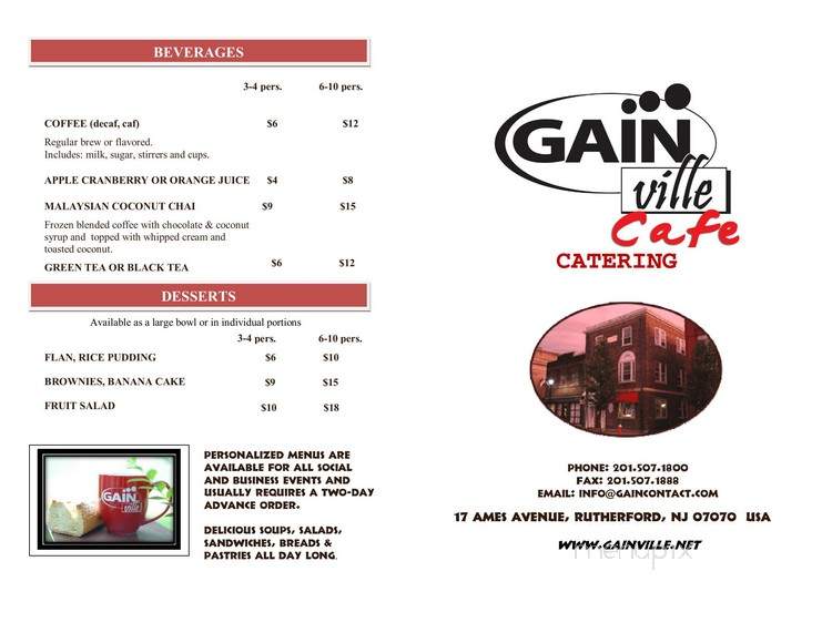 GainVille Learning Center & Cafe - Rutherford, NJ menu_pic