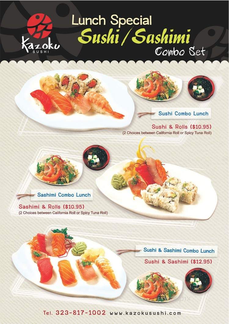 Kazoku Sushi - Los Angeles, CA menu_pic