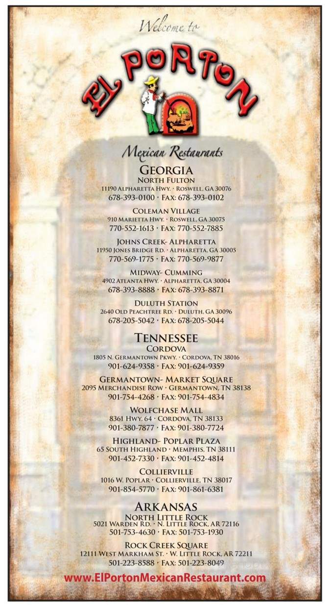 El Porton Of Midway - Alpharetta, GA menu_pic