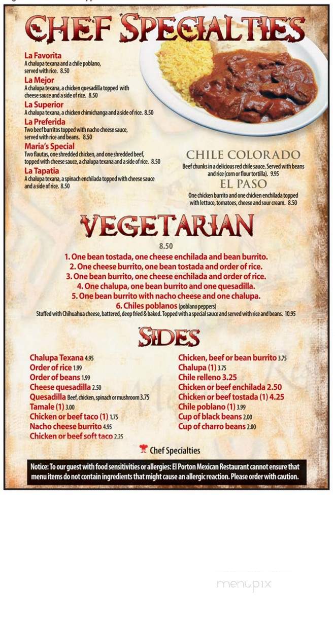 El Porton Of Midway - Alpharetta, GA menu_pic