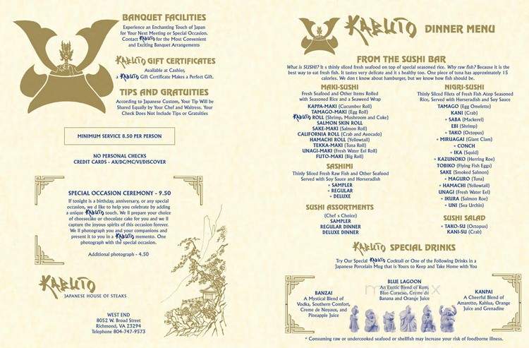 Kabuto Japanese House of Steaks - Midlothian - Midlothian, VA menu_pic