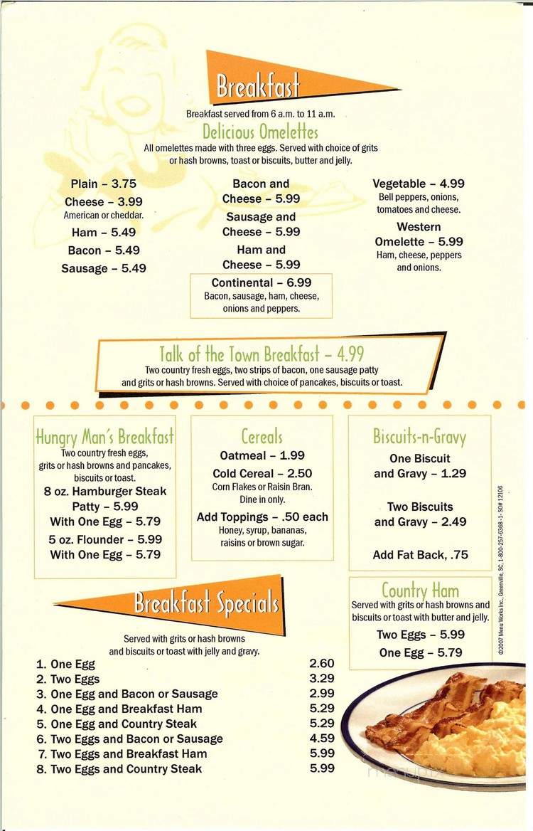 Mama Penn's Restaurant - Anderson, SC menu_pic
