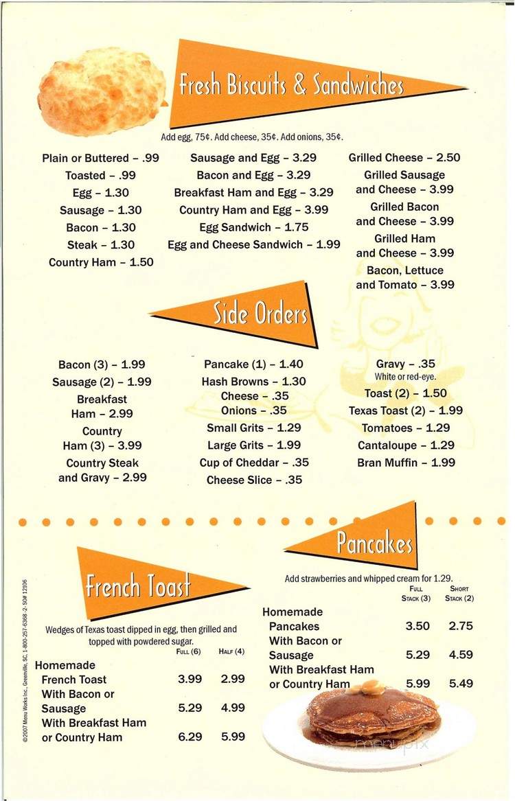 Mama Penn's Restaurant - Anderson, SC menu_pic