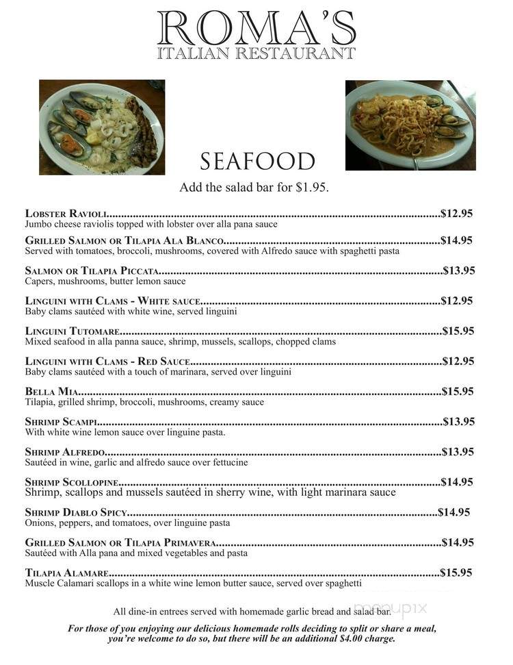 Roma's Italian Restaurant - Guthrie, OK menu_pic