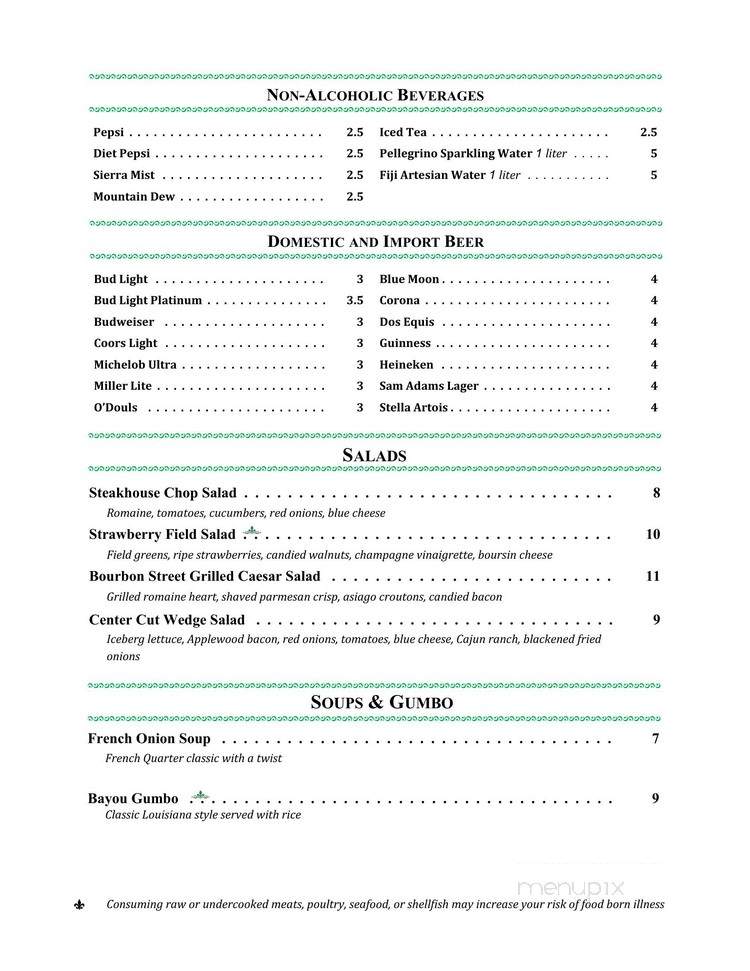 Bourbon Street Steakhouse-Grill - West Memphis, AR menu_pic