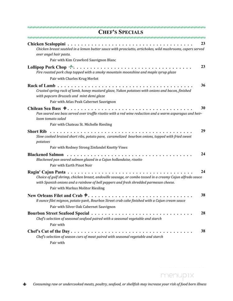 Bourbon Street Steakhouse-Grill - West Memphis, AR menu_pic