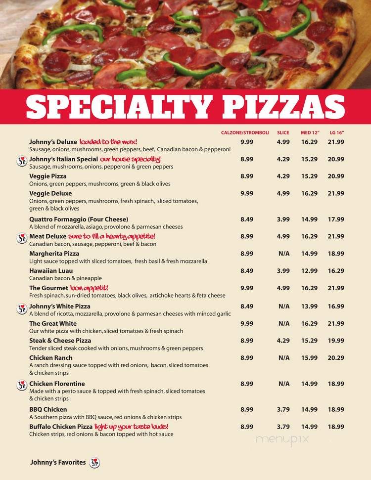 Johnny's New York Style Pizza - Kennesaw, GA menu_pic