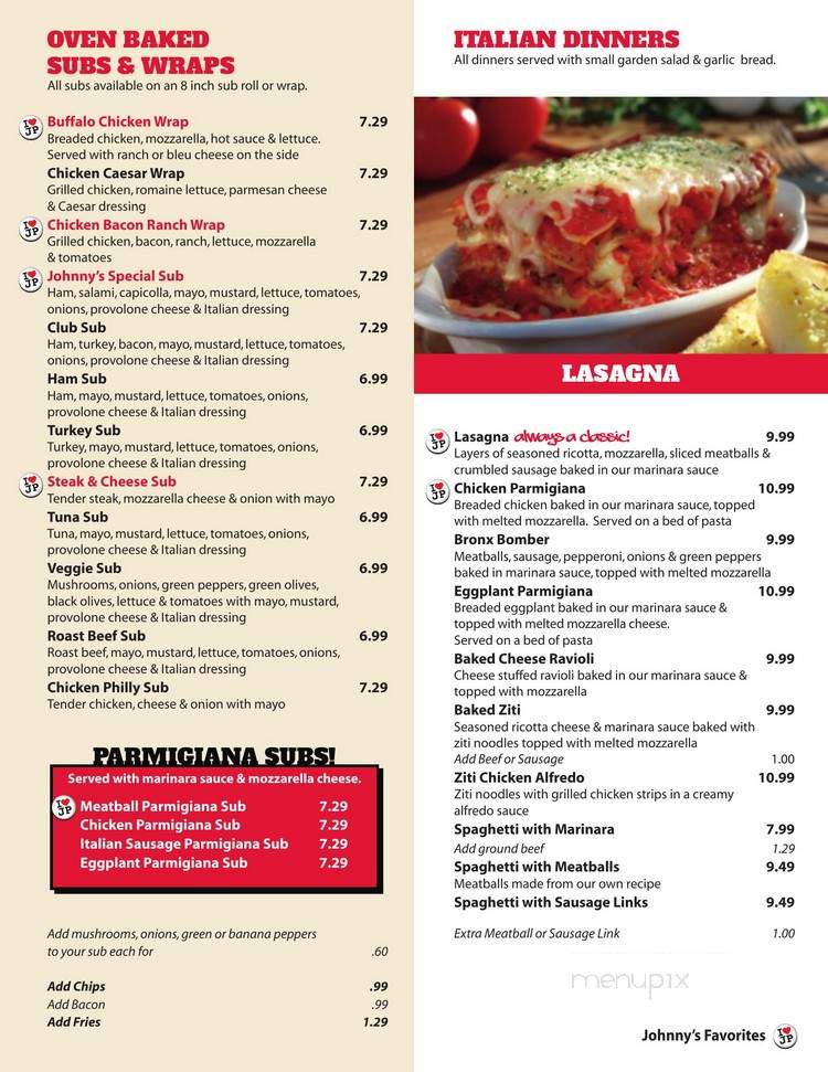 Johnny's New York Style Pizza - Kennesaw, GA menu_pic