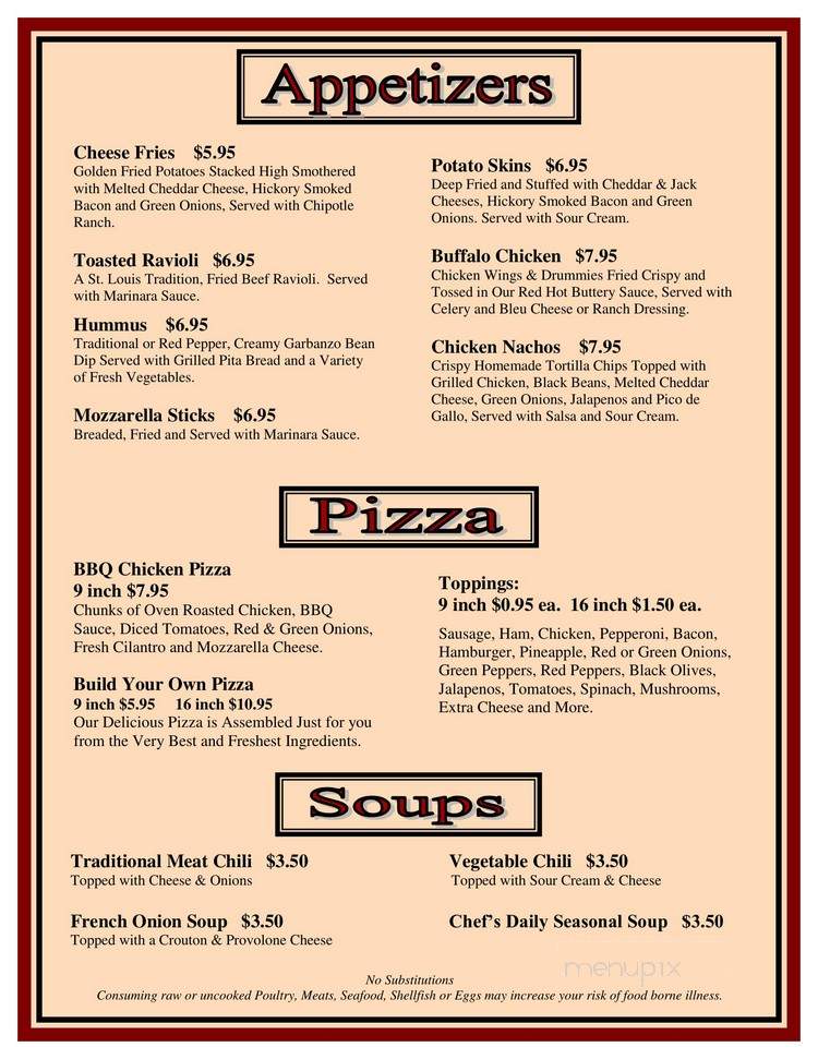 Plaza Bar and Grill - Saint Louis, MO menu_pic