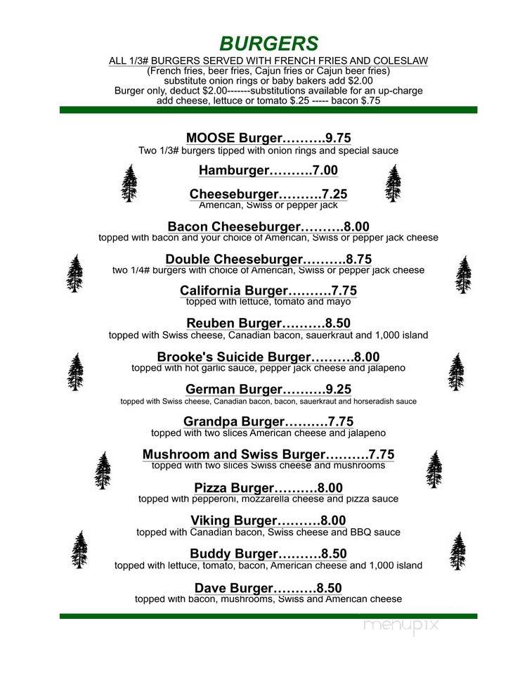 Thristy Moose Bar & Grill - Hibbing, MN menu_pic