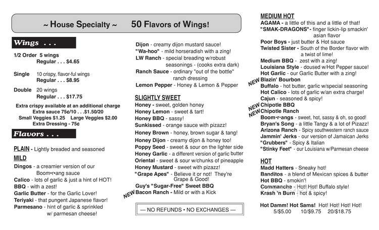 Little Wing Cafe - Warren, OH menu_pic