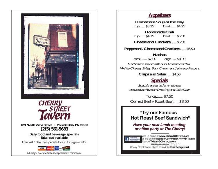 Cherry Street Tavern - Philadelphia, PA menu_pic