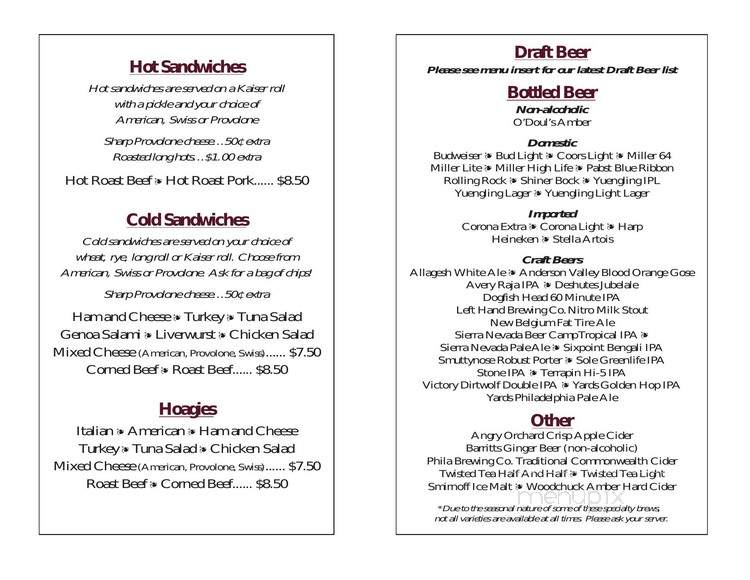 Cherry Street Tavern - Philadelphia, PA menu_pic