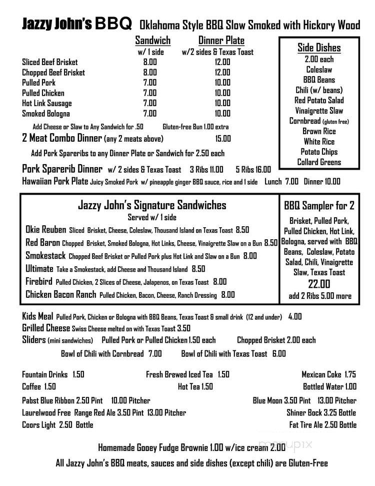 Jazzy Johns BBQ - Vancouver, WA menu_pic