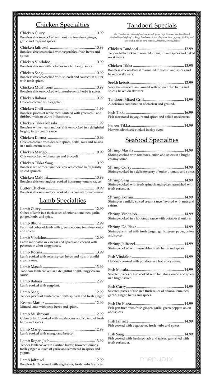 Maharaja - Beavercreek, OH menu_pic