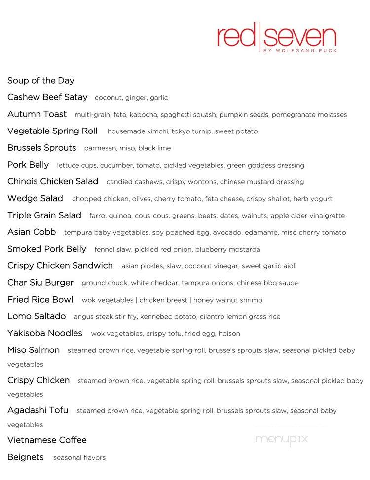 Red Seven Restaurant - West Hollywood, CA menu_pic