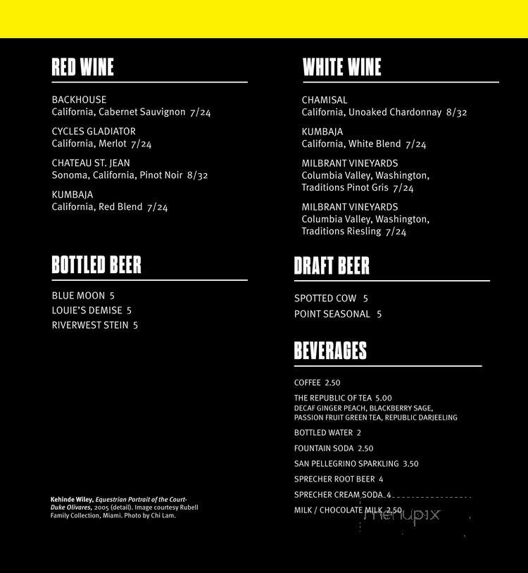 Cafe Calatrava - Milwaukee, WI menu_pic