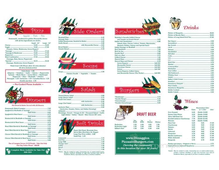 Dimmaggio's Pizza - Coloma, MI menu_pic