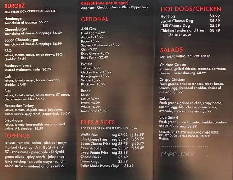 Burgrz - Royal Oak, MI menu_pic