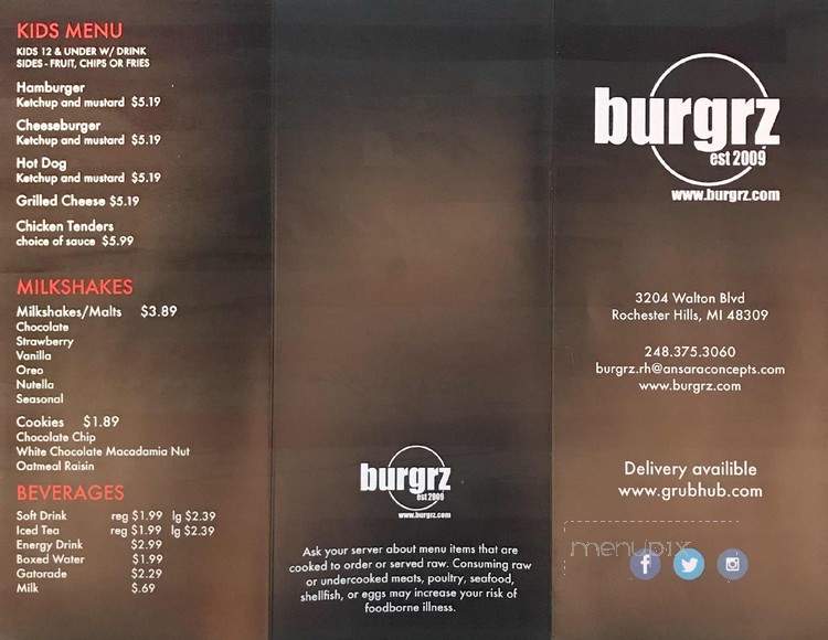 Burgrz - Royal Oak, MI menu_pic