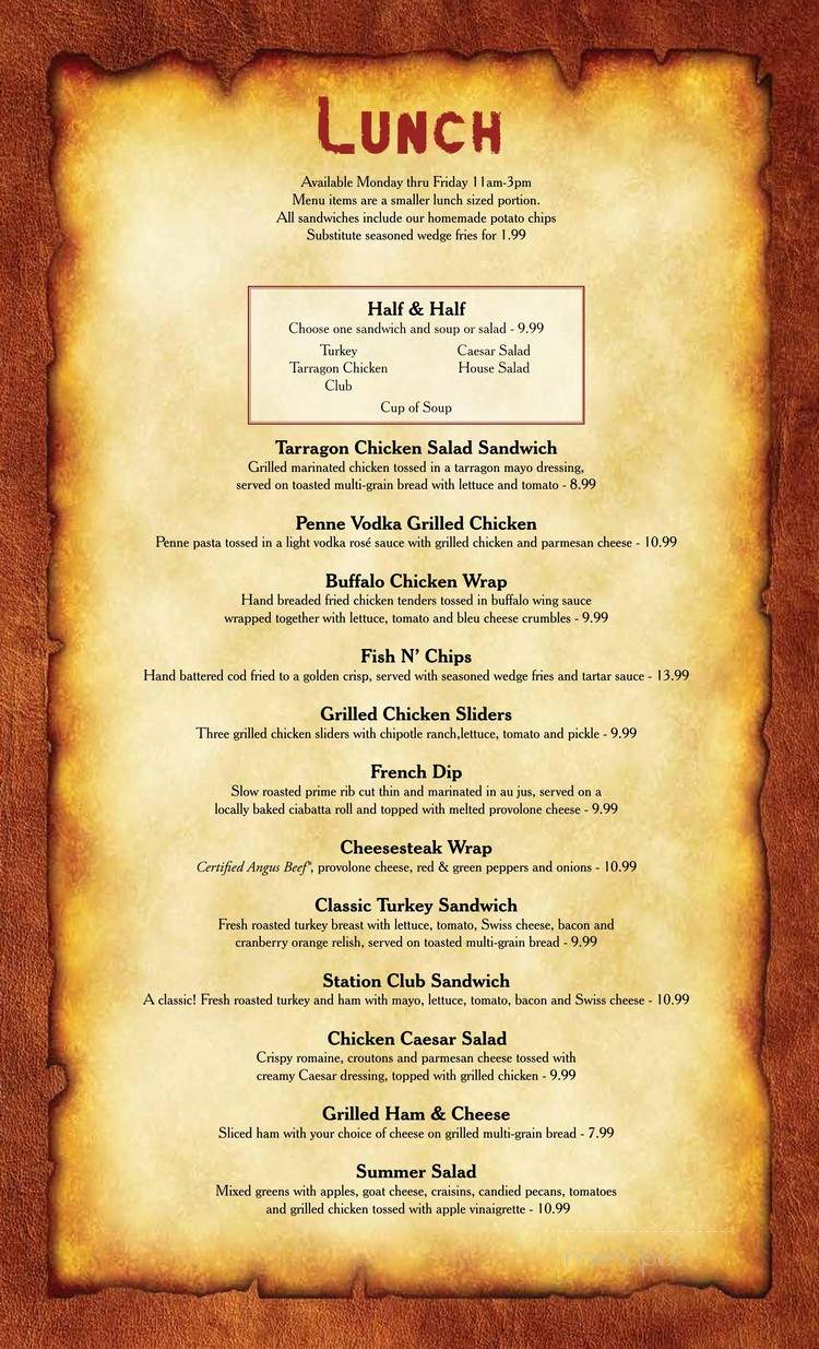 Fire Station 1 Restaurant and Brewing Co. - Silver Spring, MD menu_pic