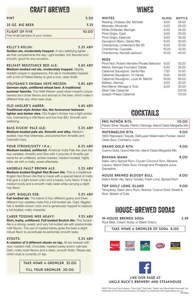 Uncle Bucks - Grapevine, TX menu_pic