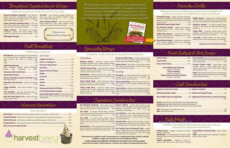 daily harvest menu daily harvest menu