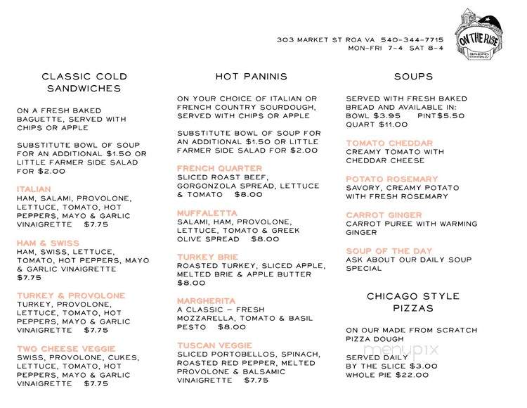 On The Rise Bread Co - Roanoke, VA menu_pic