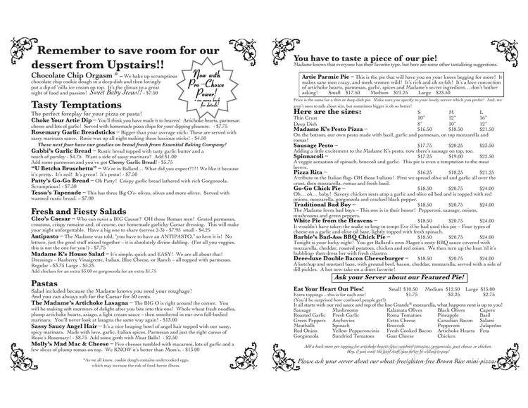 Lazy K's - Carnation, WA menu_pic