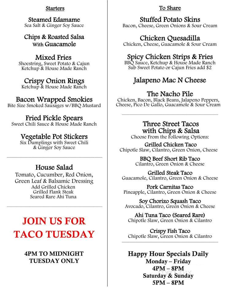 Well - Hollywood, CA menu_pic