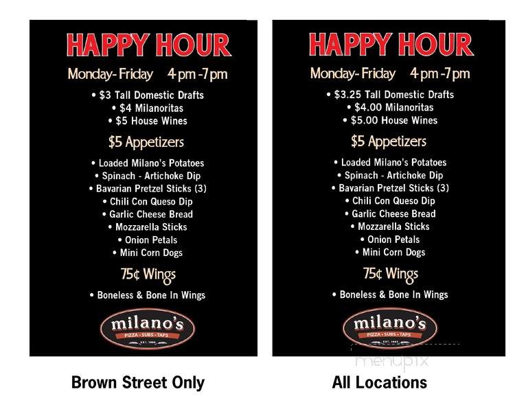 Milanos Pizzeria - Dayton, OH menu_pic
