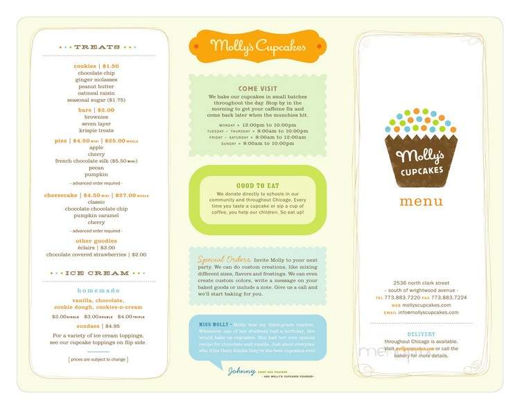 Molly's Cupcakes - Chicago, IL menu_pic