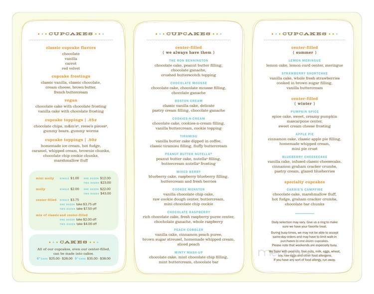 Molly's Cupcakes - Chicago, IL menu_pic