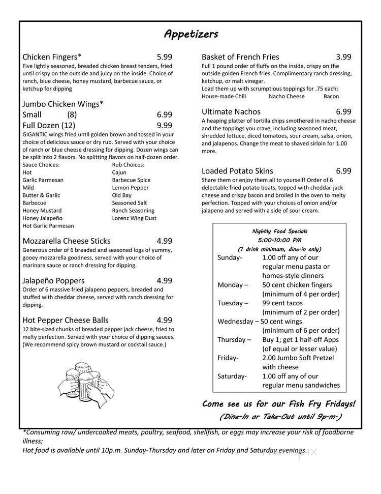 Lorenz Cafe - Pittsburgh, PA menu_pic