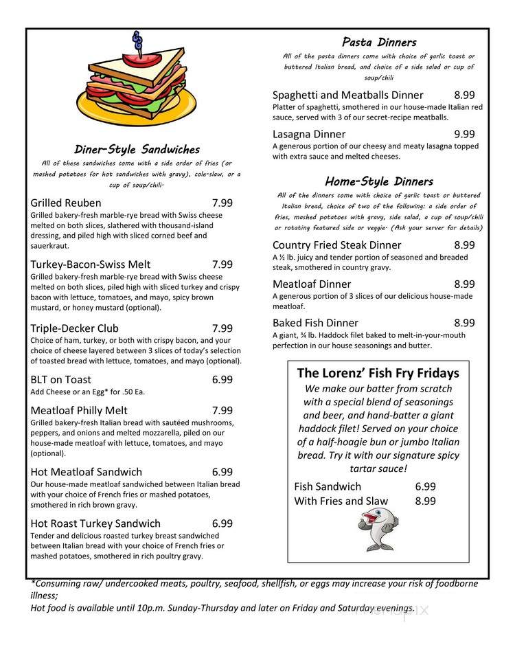 Lorenz Cafe - Pittsburgh, PA menu_pic