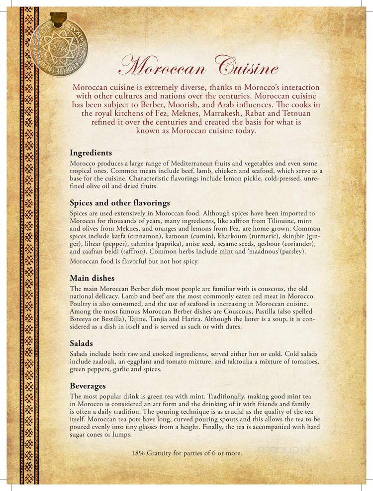 Shokran - Chicago, IL menu_pic