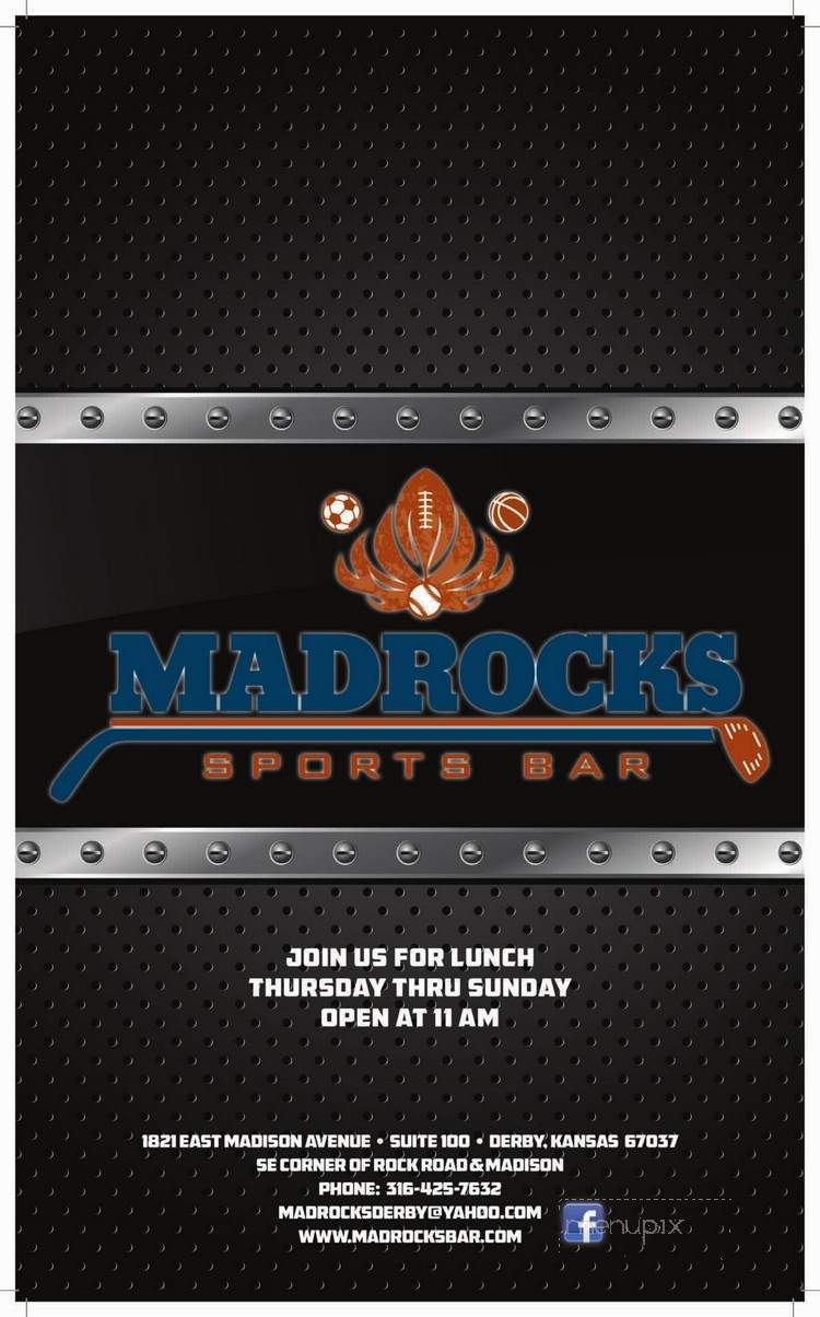 Madrocks Sports Bar - Derby, KS menu_pic