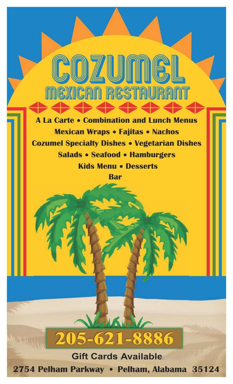Cozmel - Pelham, AL menu_pic