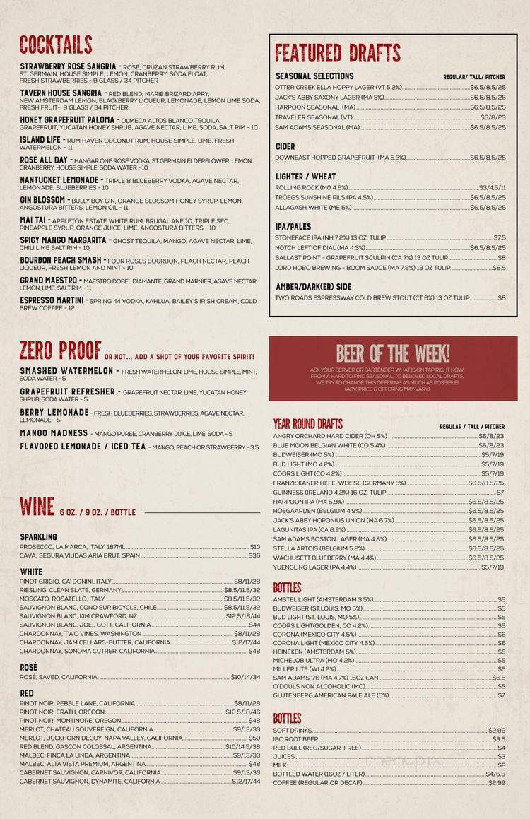 Tavern in the Square - Salem, MA menu_pic