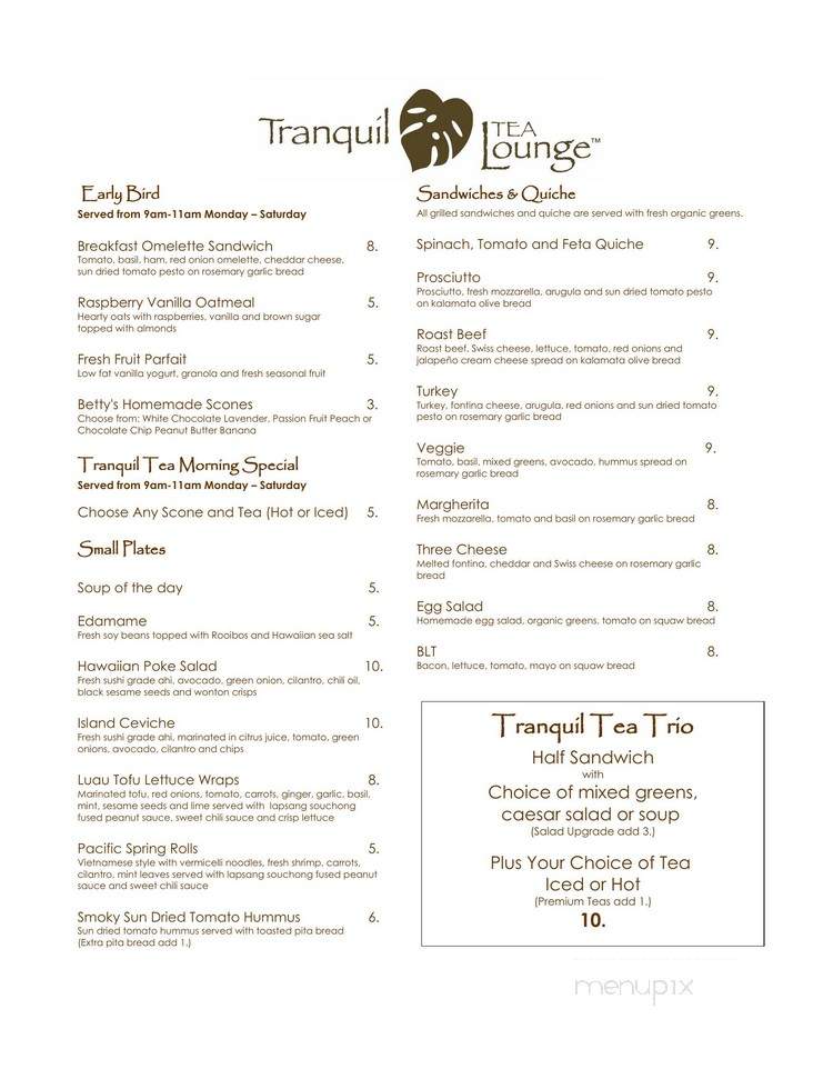 Tranquil Tea Lounge - Fullerton, CA menu_pic