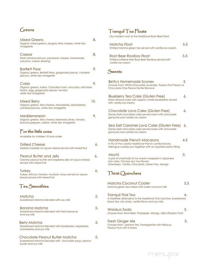 Tranquil Tea Lounge - Fullerton, CA menu_pic