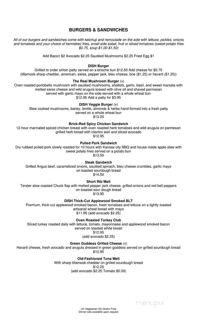 Dish - La Canada Flintridge, CA menu_pic