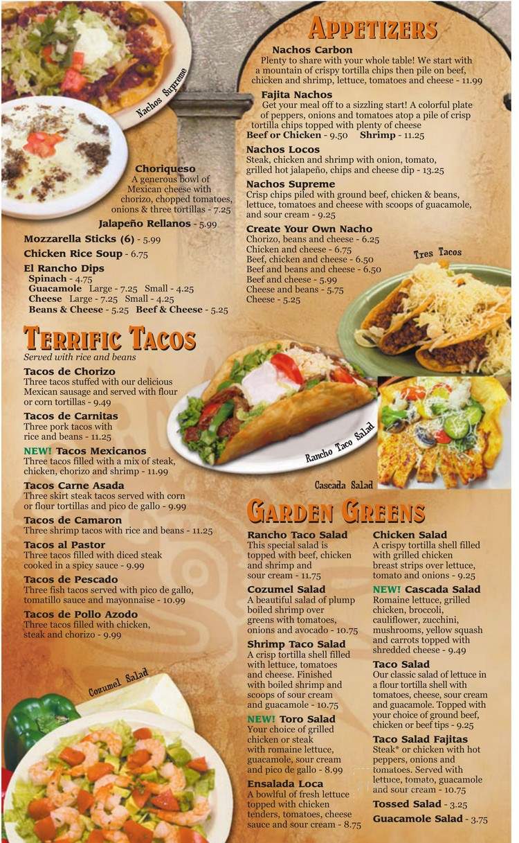 El Rancho - Holland, MI menu_pic