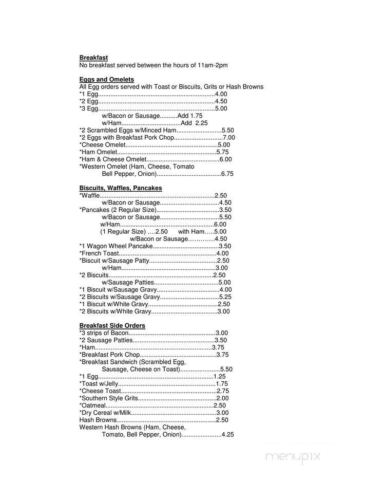 Embers Restaurant of La Incorporated - Winnfield, LA menu_pic