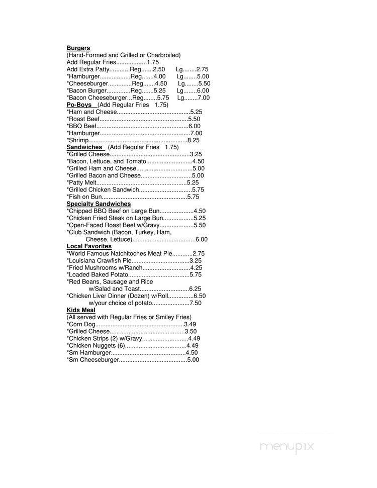 Embers Restaurant of La Incorporated - Winnfield, LA menu_pic