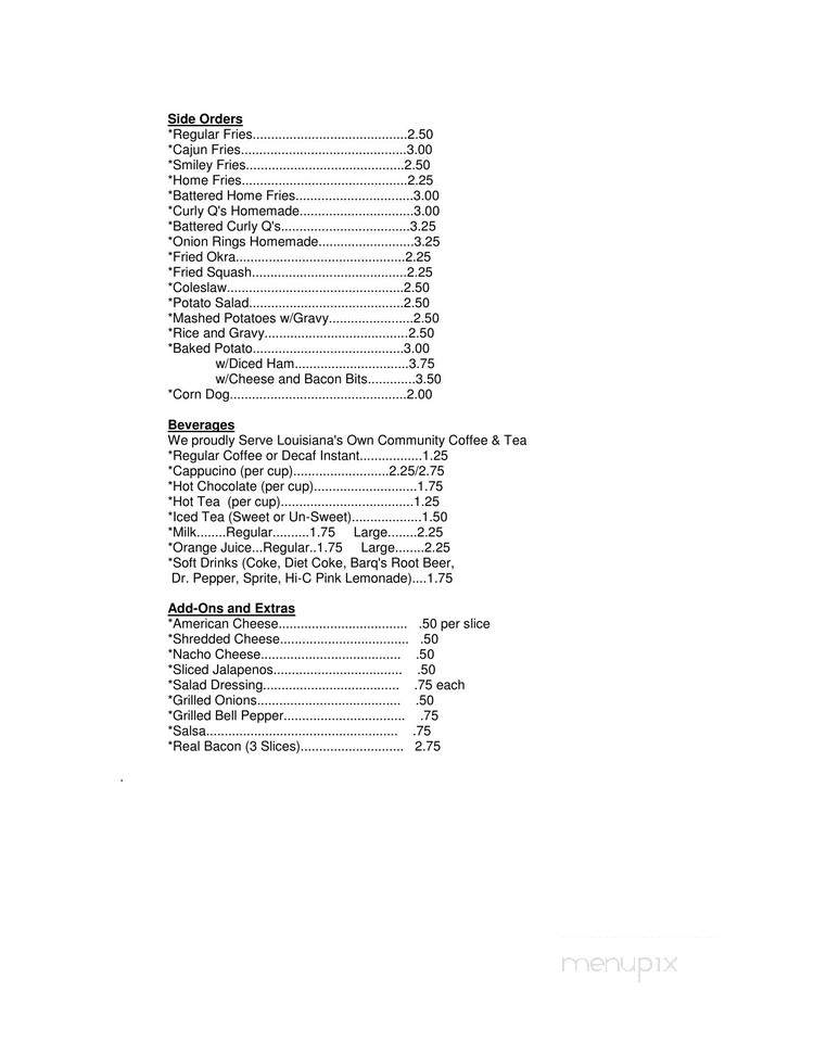 Embers Restaurant of La Incorporated - Winnfield, LA menu_pic
