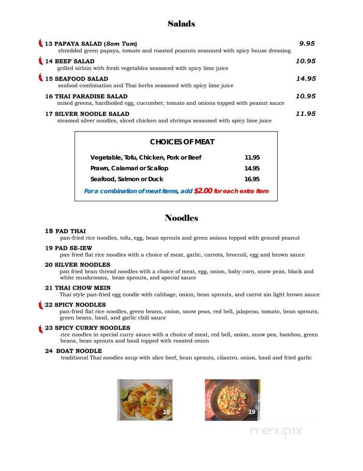 Thai Paradise - Folsom, CA menu_pic