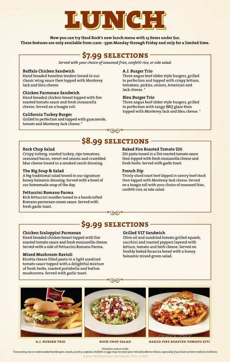 Hard Rock Cafe - Dallas, TX menu_pic